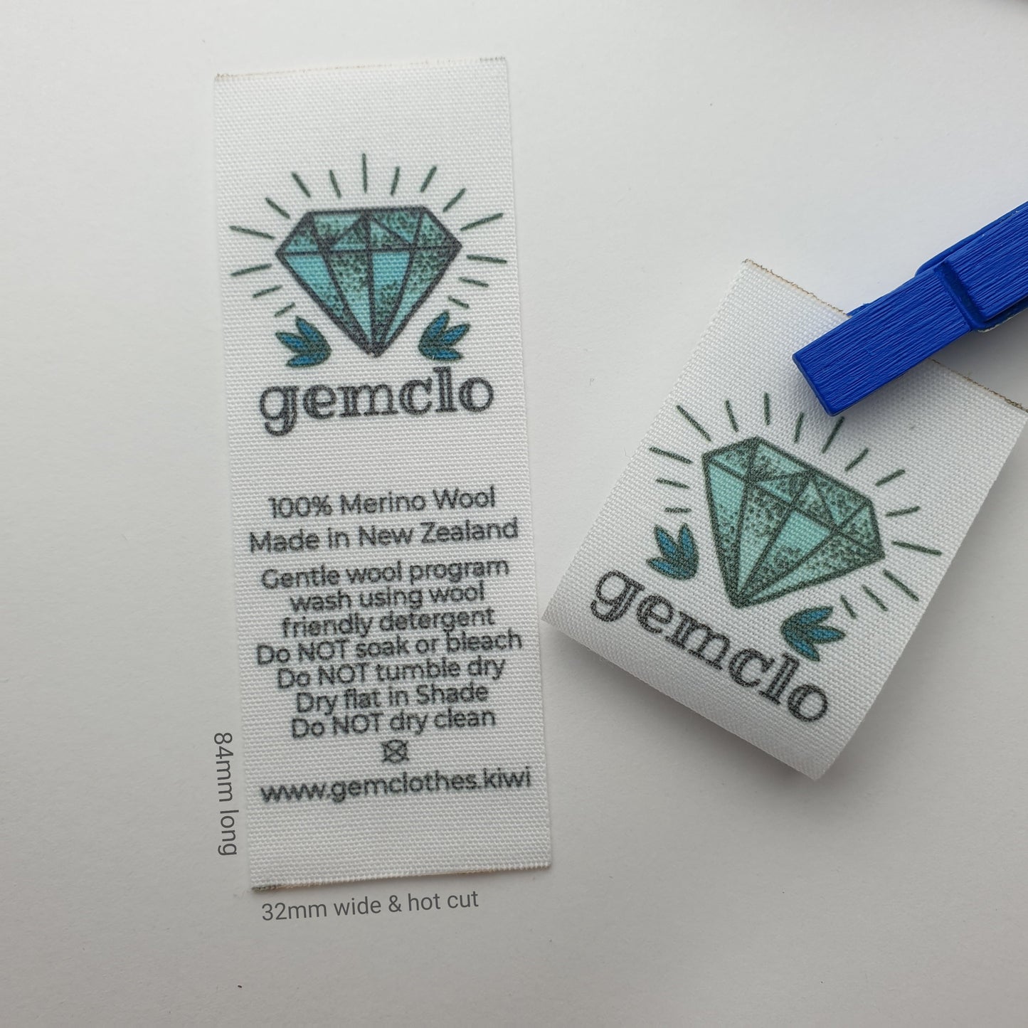 ~WHITE POLYESTER COTTON - PERMANENT PRINT - FABRIC LABELS