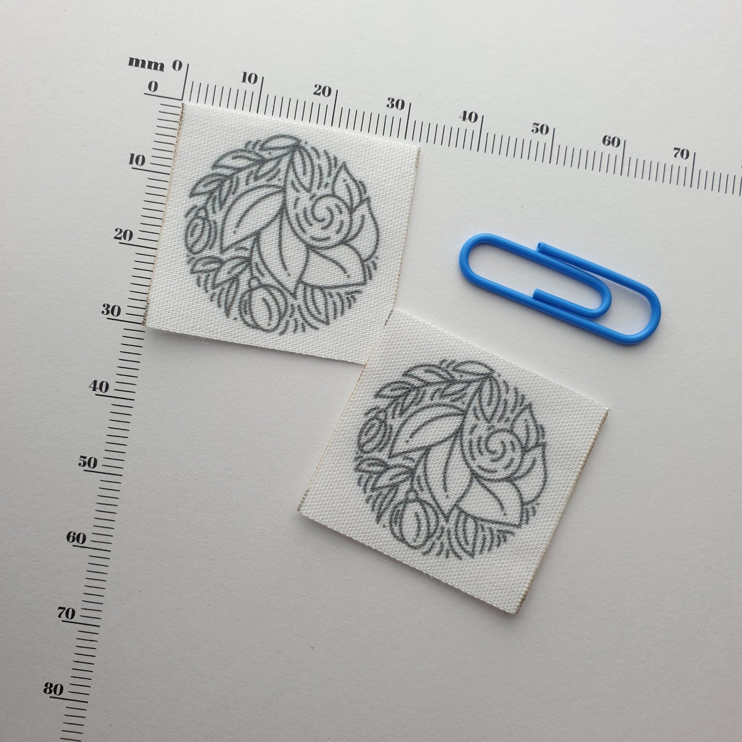~WHITE POLYESTER COTTON - PERMANENT PRINT - FABRIC LABELS