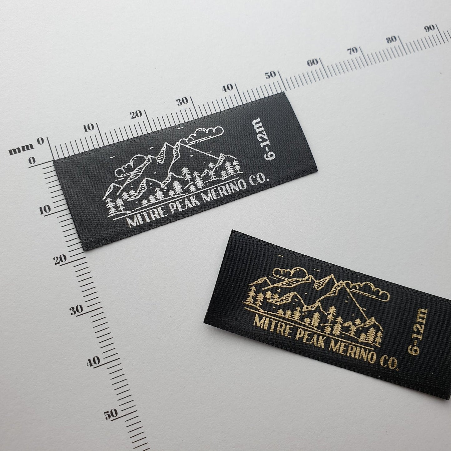 ~BLACK SATIN - STANDARD PRINT - FABRIC LABELS