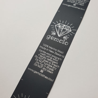 #01BPT - BLACK NON FRAY TAPE LABELS WITH LOGO &/OR INFO