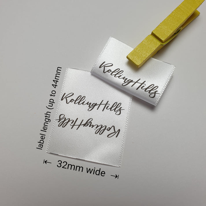 White Satin with Semi-Permanent Print / 32mm