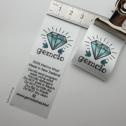 #03WS - SATIN LABELS WITH LOGO &/OR INFO