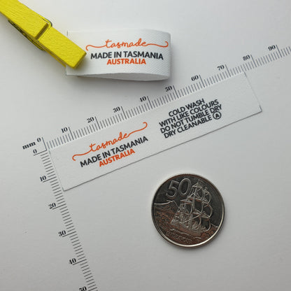 #03ST - SOFT TWILL LABELS WITH LOGO &/OR INFO