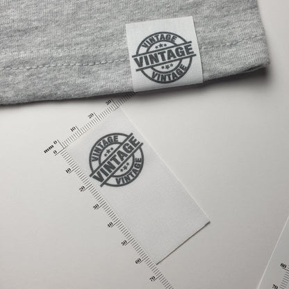 #09WPC - WHITE POLYESTER/COTTON BLEND SINGLE FOLD HEM LABELS