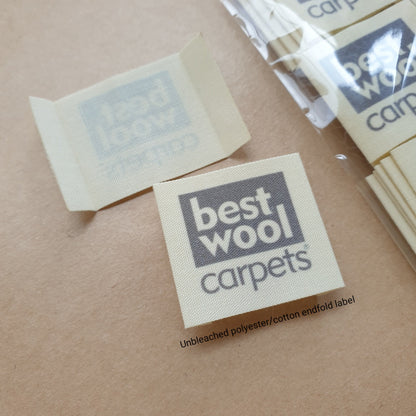 #16PC - UNBLEACHED POLYESTER COTTON ENDFOLD LABELS