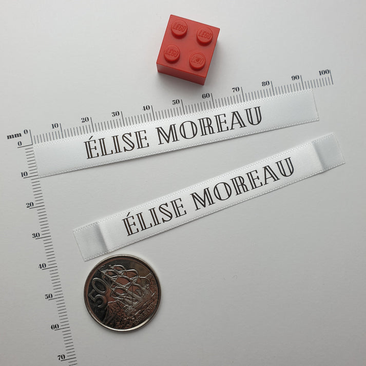 White Satin / 10mm (recycled polyester) / LONG - Between 67-102mm after folding (+9mm each end folded under)
