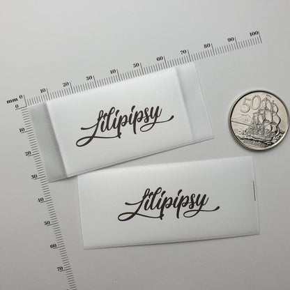 #15WS - WHITE SATIN ENDFOLD LABELS