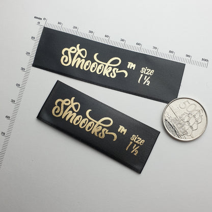 #15BS - BLACK SATIN ENDFOLD LABELS