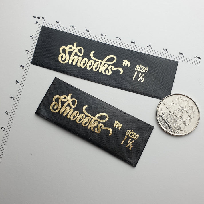 Black Satin / 25mm / LONG - Between 67-102mm after folding (+9mm each end folded under)