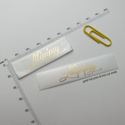 #15WS - WHITE SATIN ENDFOLD LABELS