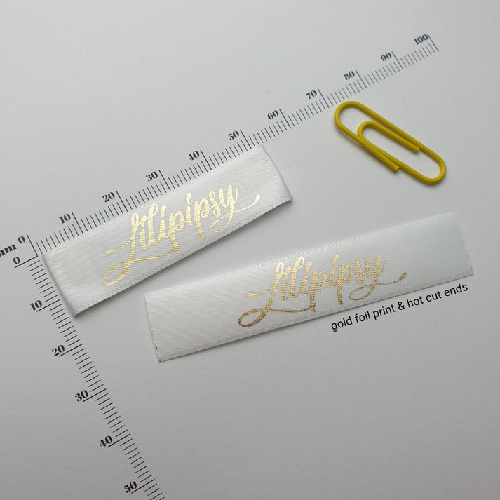 White Satin / 20mm (recycled polyester) / REGULAR - Up to 66mm after folding (+9mm each end folded under)