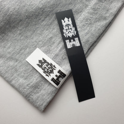#07WPT - SEMI-PERMANENT SINGLE COLOUR PRINTED WHITE POLYESTER TAPE HEM LABELS