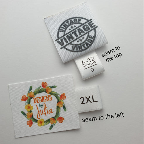 #19 - CUSTOM PRINTED SATIN SIZE LABELS