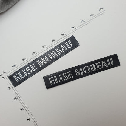 #13BS - BLACK SATIN STRAIGHT CUT SEW-ON-FLAT LABELS