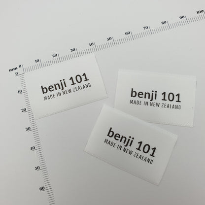 #13WS - WHITE SATIN STRAIGHT CUT SEW-ON-FLAT LABELS