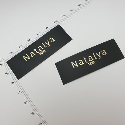 #12 - SEMI-PERMANENT PRINTED POLYESTER TAPE STRAIGHT CUT SEW-ON-FLAT LABELS