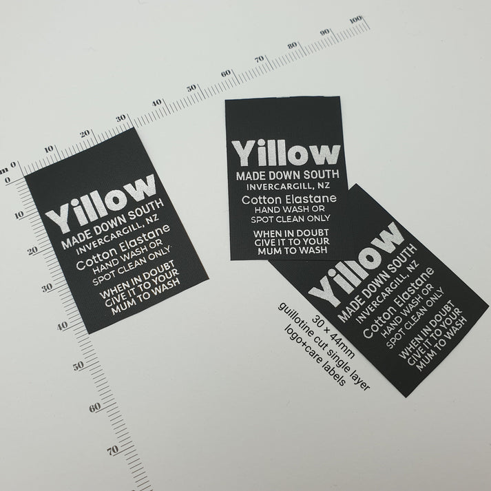 Black Polytape / 30mm / SHORT - Up to 44mm per label (max 22mm folded height)