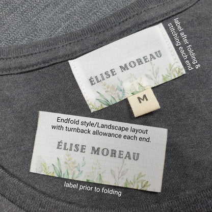 #16WPC - WHITE POLYESTER COTTON ENDFOLD LABELS