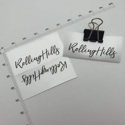 #05WS - WHITE SATIN LOGO PIP LABELS