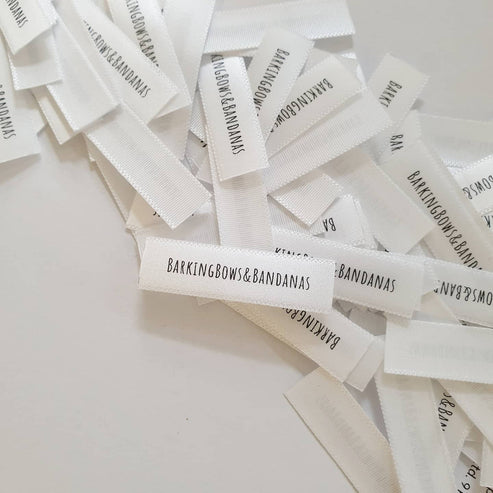 White Satin / 10mm / SHORT - Labels use only up to 44mm of material length per label