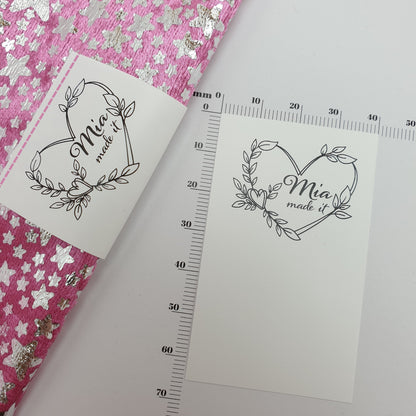#07WPT - SEMI-PERMANENT SINGLE COLOUR PRINTED WHITE POLYESTER TAPE HEM LABELS
