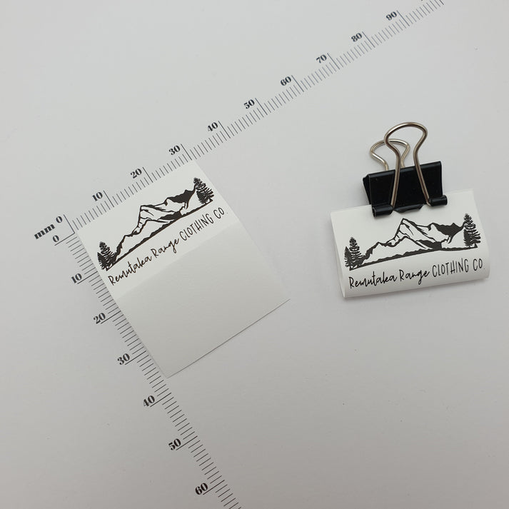 White Polytape / 30mm / SHORT - Up to 44mm per label (max 22mm folded height)