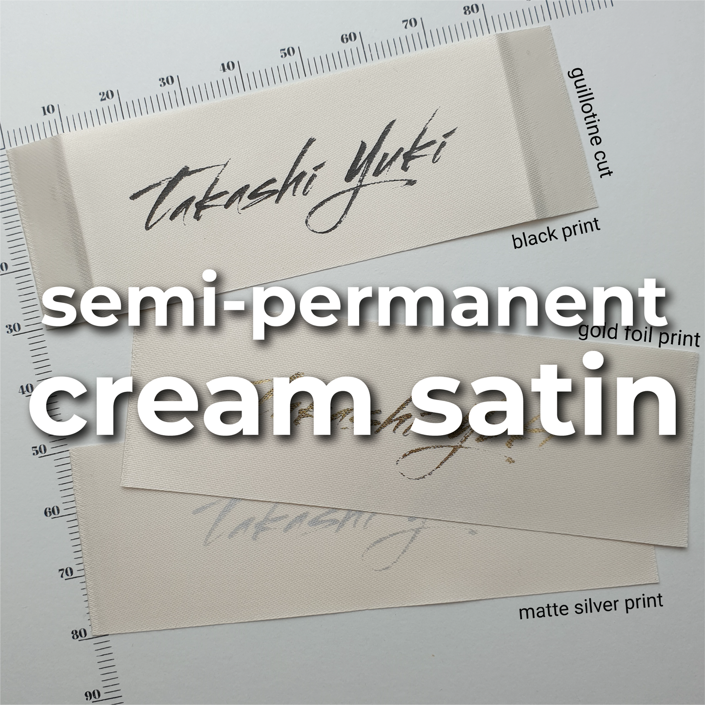 #00CS - REORDER SEMI-PERMANENT PRINTED CREAM SATIN LABELS